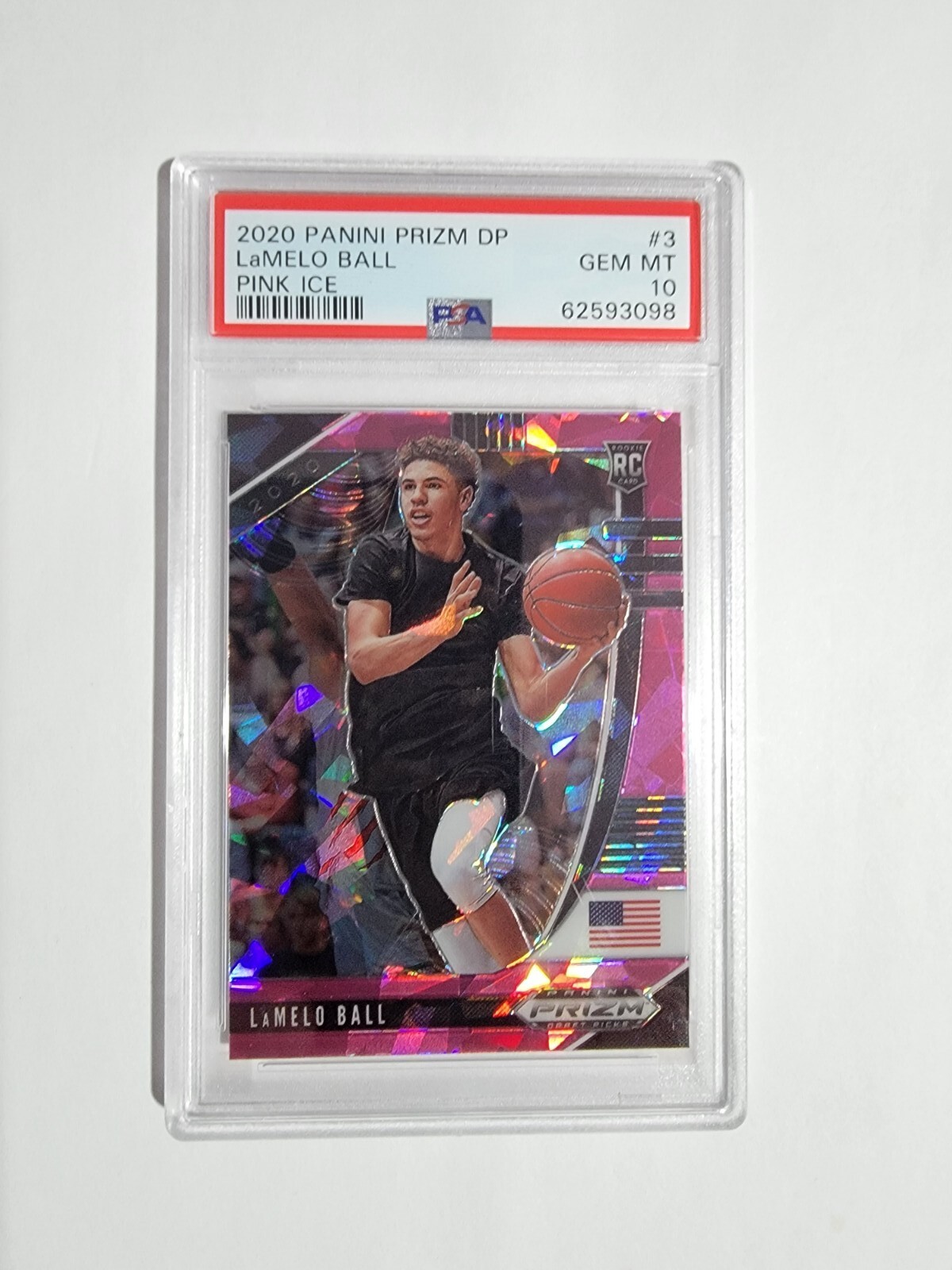 2020 Panini Prizm LaMelo Ball Pink Ice Rookie Card PSA 10