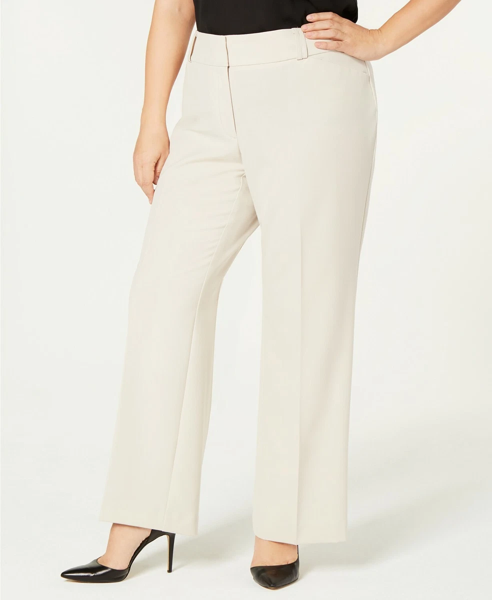 Alfani Plus Size Curvy Fit Beige Trousers