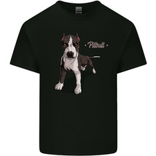 T-shirt bambino illustrazione cane pitbull bambini