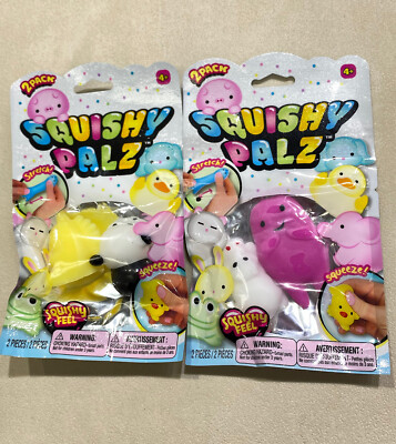 2 Pack of Squishy Palz Crush Petz Jiggly- Squishy Feel (4Pieces