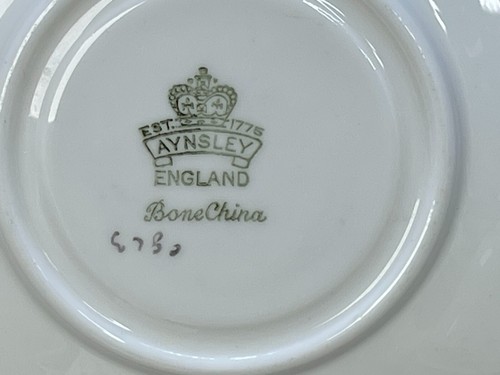 (CT-802) Vintage AYNSLEY Green Gold Lace Teacup/ Saucer Bone China C863 PRE-1940 - Picture 14 of 17