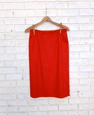 Vintage Petite Pendleton Virgin Wool Skirt Red Pencil Size 10
