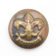 .59" PAT. 1911 Antique Boy Scout Uniform Button BSA First Class Rank Brass