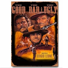 The Good, The Bad and the Ugly Western Movie Artwork Printed on Metal Sign
