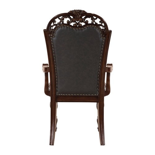 NEW Extendable 74"-108" Formal Dining Table & Chair Set Traditional Cherry Brown - Picture 12 of 60