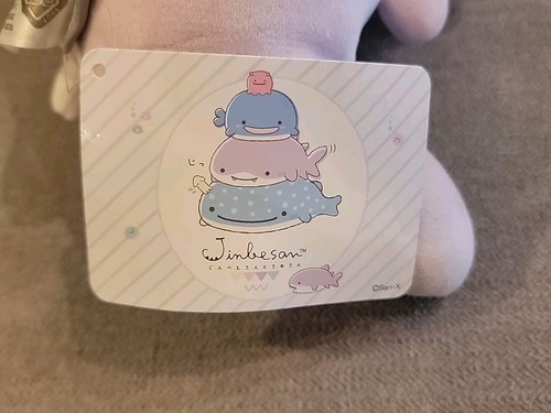 San-X Jinbe San Sameson Mochi 14" Peluche Calamaro Squalo Rosa, (GS3509) Nuovo con Etichette B4 - Foto 6 di 7