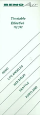 Reno Air system timetable 10/1/92 [1036] Buy 4+ save 25%
