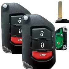 2x Remote Flip 3 btn Key Fob For 2020 2021 2022 2023 Jeep Gladiator OHT1130261