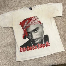 DISTRESSED Tupac Shakur 2Pac Only God Can Judge Me Shirt Men Size 3xl Cottonnet