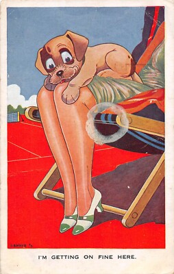 POSTKARTE COMIC HUND THEMA JINKY ICH KOMME HIER GUT ZURECHT