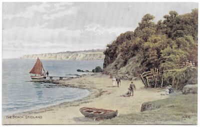 The Beach Studland von A R Quinton unbenutzt um 1920 - Lachs 2291