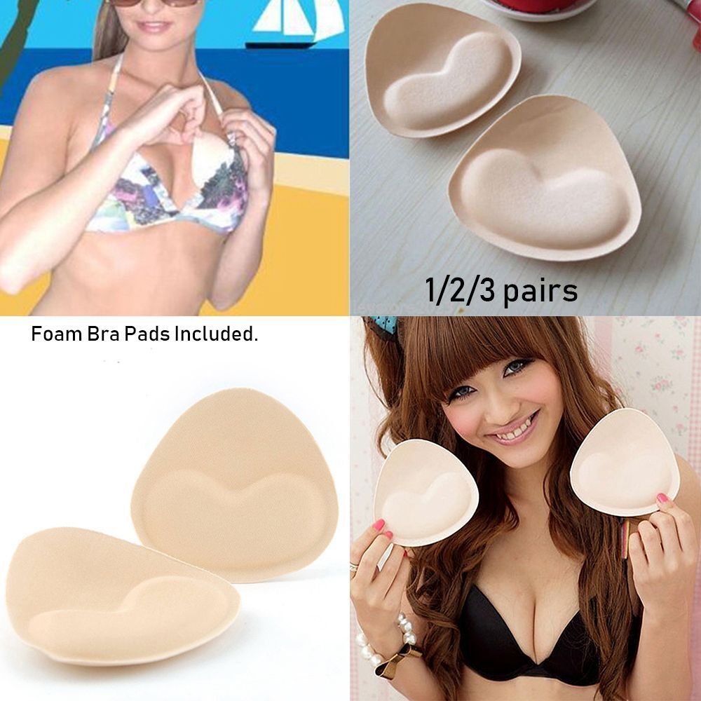 1 Pair Sponge Push Up For Bra Swimsuit Bikini Inserts Pads Foam