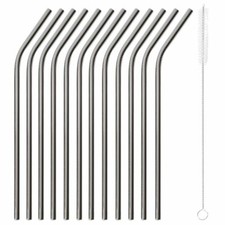 Sambonet Paderno - Bar - 12 Curved Straws cm 21.5 Black/Black - Dealer