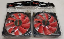 Lot of TWO Enermax UCEV12 Twister Red Fire 120mm Case Fan 12V 0.25A