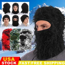 Winter Warmer Fuzzy Distressed Balaclava Ski Mask Ski Mask Windproof Beanie Cap