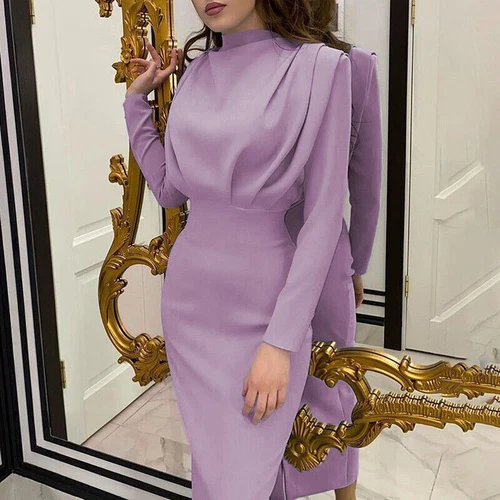 Damen Mode Elegant Party Kleid Cocktail Kleid hohe Taille Abendkleid - Bild 19 von 30