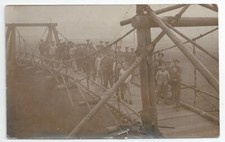 Military Real Photo Postcard: Royal Engineers #48 Group Bridge Building