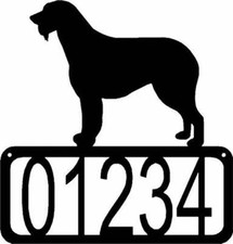 Irish Wolfhound Dog House Address Sign - Made in USA