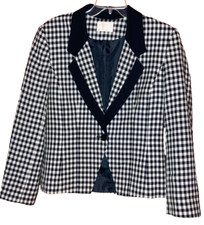 Pendleton Women 100 Wool Black Plaid Sz M/10 Jacket Blazer Black Accent Vintage