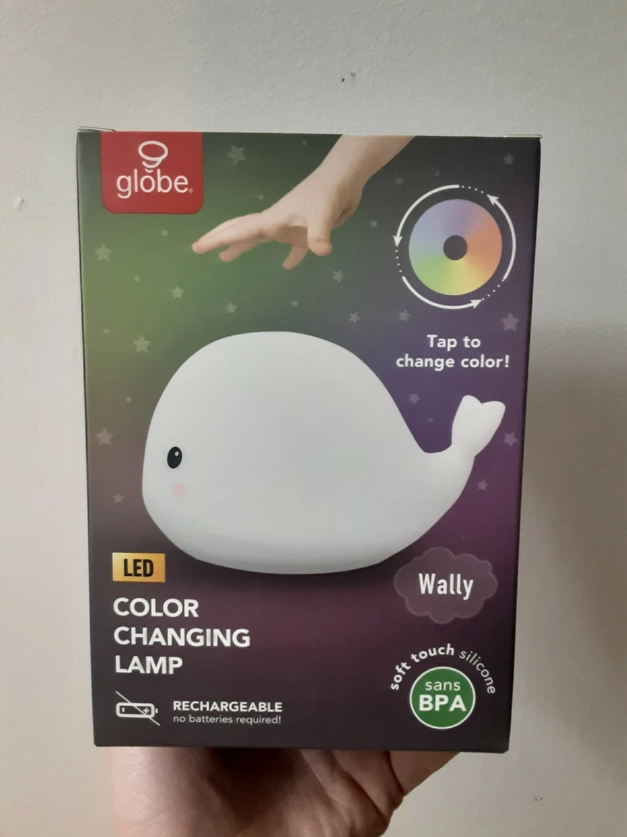 Wally whale white multicolor changing on sale integrated led rechargeable silicone night light
