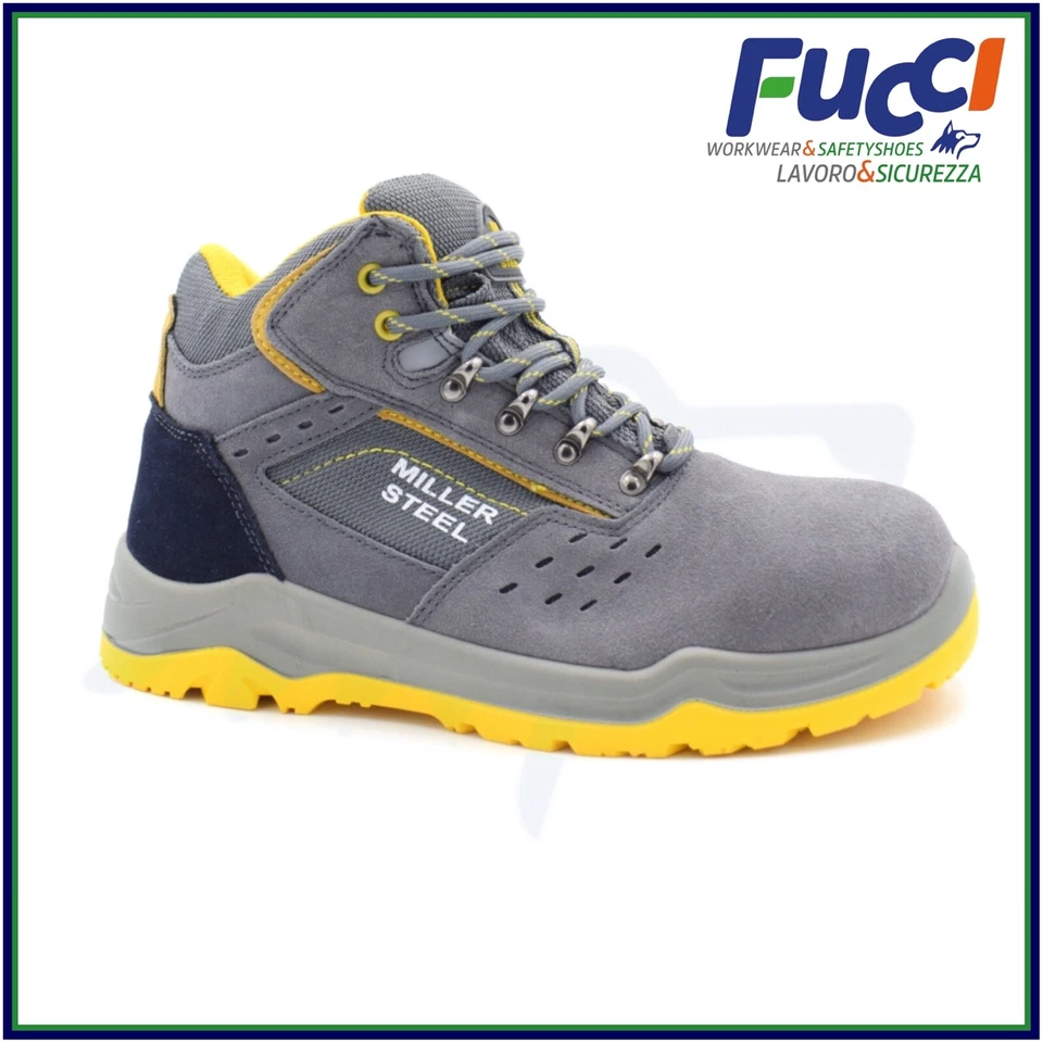 Scarpe antinfortunistica Uomo Donna S1P SRC Miller Steel Scarpe da lavoro alte - Immagine 1 di 1