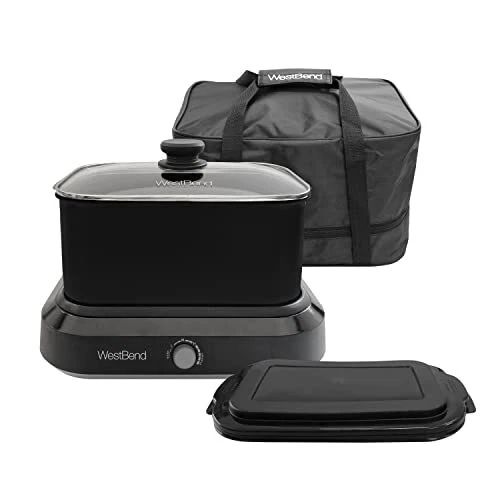 West Bend 87906BK Slow Cooker, Large-Capacity Non-Stick Crockpot  