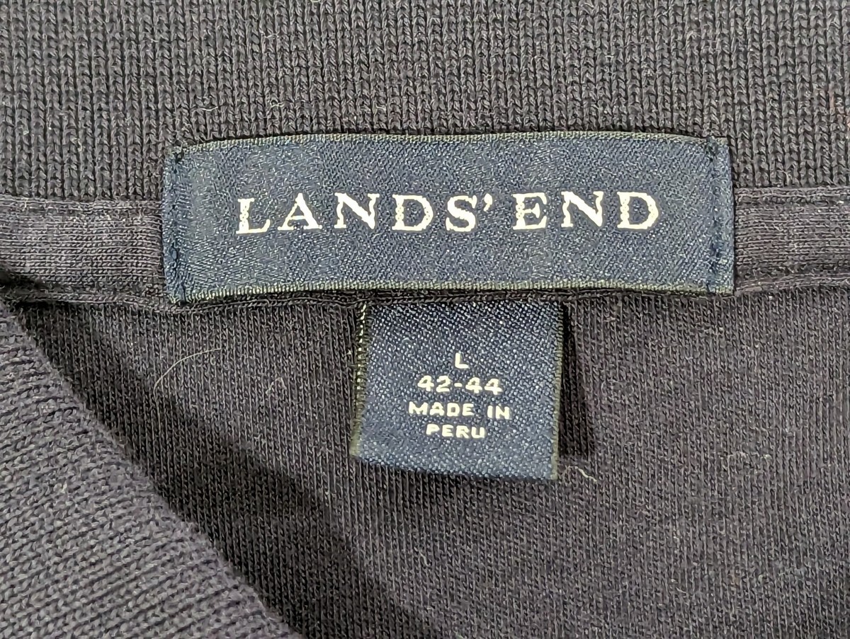 Lands' End Men's Polo Shirt Large 42-44 Navy Blue Short