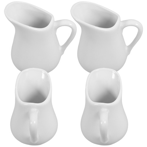 4pcs Small Creamer Pitchers Coffee Creamer Containers Ceramic Syrup Dispensers