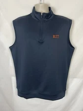 NEW OXFORD MENS 1/4 ZIP VEST Sz L RIT ROCHESTER INSTITUTE TECHNOLOGY