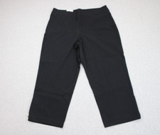 JM Collection Pants Womens Large Black Capri Tummy Control Waistband Pull On NWT