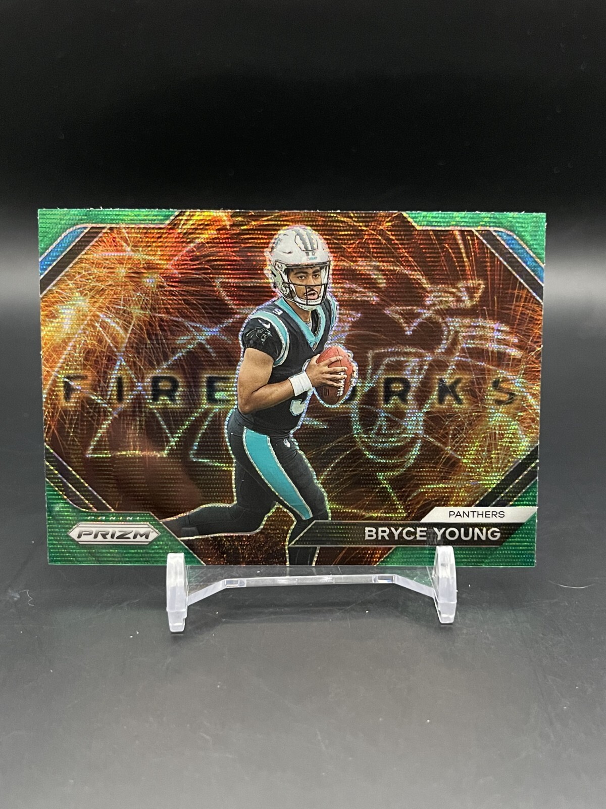 2023 Panini Prizm Fireworks #F-6 Bryce Young - Green Wave RC