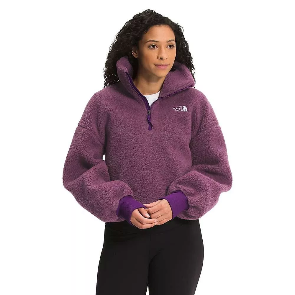 NWT The North Face Women's Platte Sherpa Pullover Jacket Purple XL $150 2D57