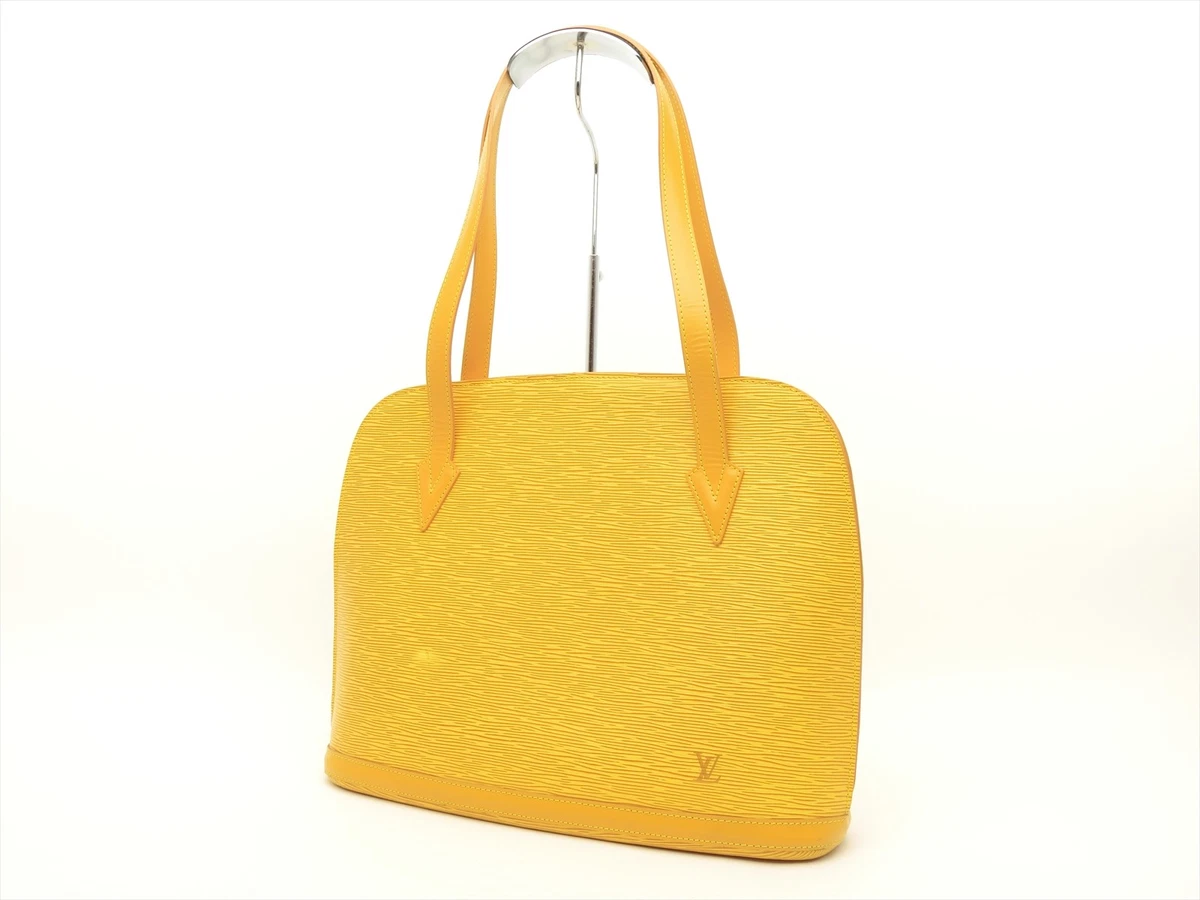 Louis Vuitton Authentic EPI Leather Yellow Lussac Shoulder Tote