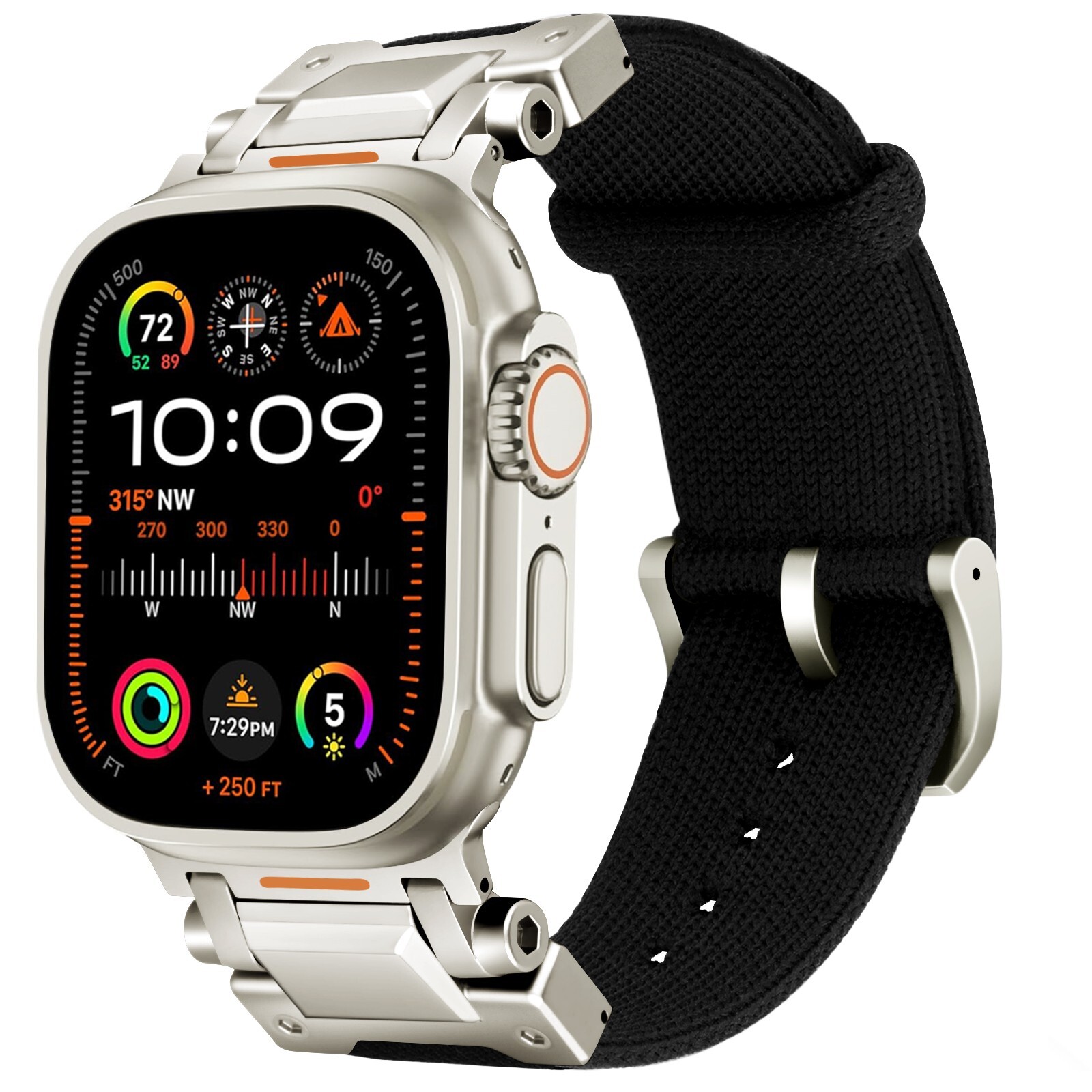 Titanium Clasp Titanium Connectors Knitted fabric strap for Apple Watch