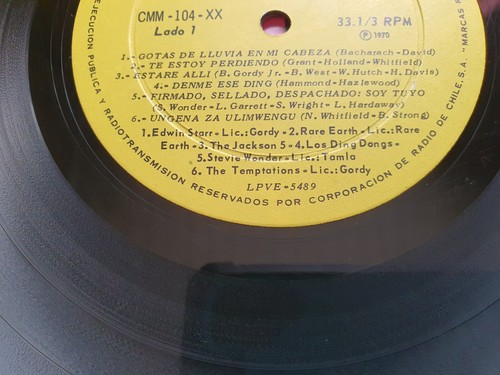 V/A DIANA ROSS STEVIE WONDER THE TEMPTATIONS 1970 MONO UNIQ CVR & ERRORS CHILEAN - Picture 10 of 17