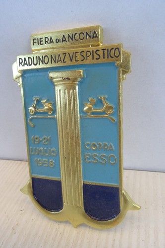 Placca Vespa fiera di Ancona raduno vespistico 1958 coppa Esso - Picture 3 of 7