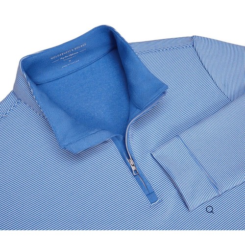Holderness & Bourne The Sherwood Pullover: Marlin Blue & White Size Large Tailor - Picture 3 of 7
