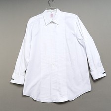 Brooks Brothers Tuxedo Shirt Mens 18 35 Madison Pleated Front French Cuff Cotton