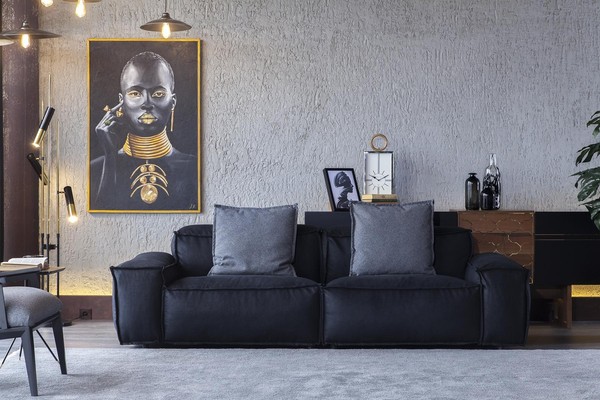 GemüTliche Dreisitzer Couch Polster Sofa MöBel Stoff Couchen Wohnzimmer-image