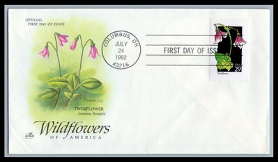 US FDC # 2665 29c Wildflowers Twinflower ArtCraft 1992