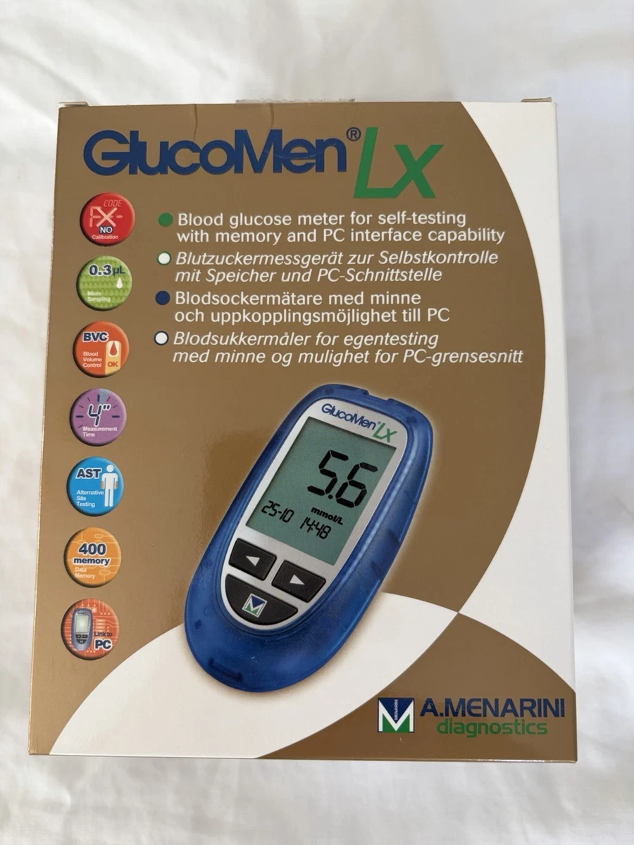 Kit de autoevaluación medidor de glucosa en sangre GlocoMenLX