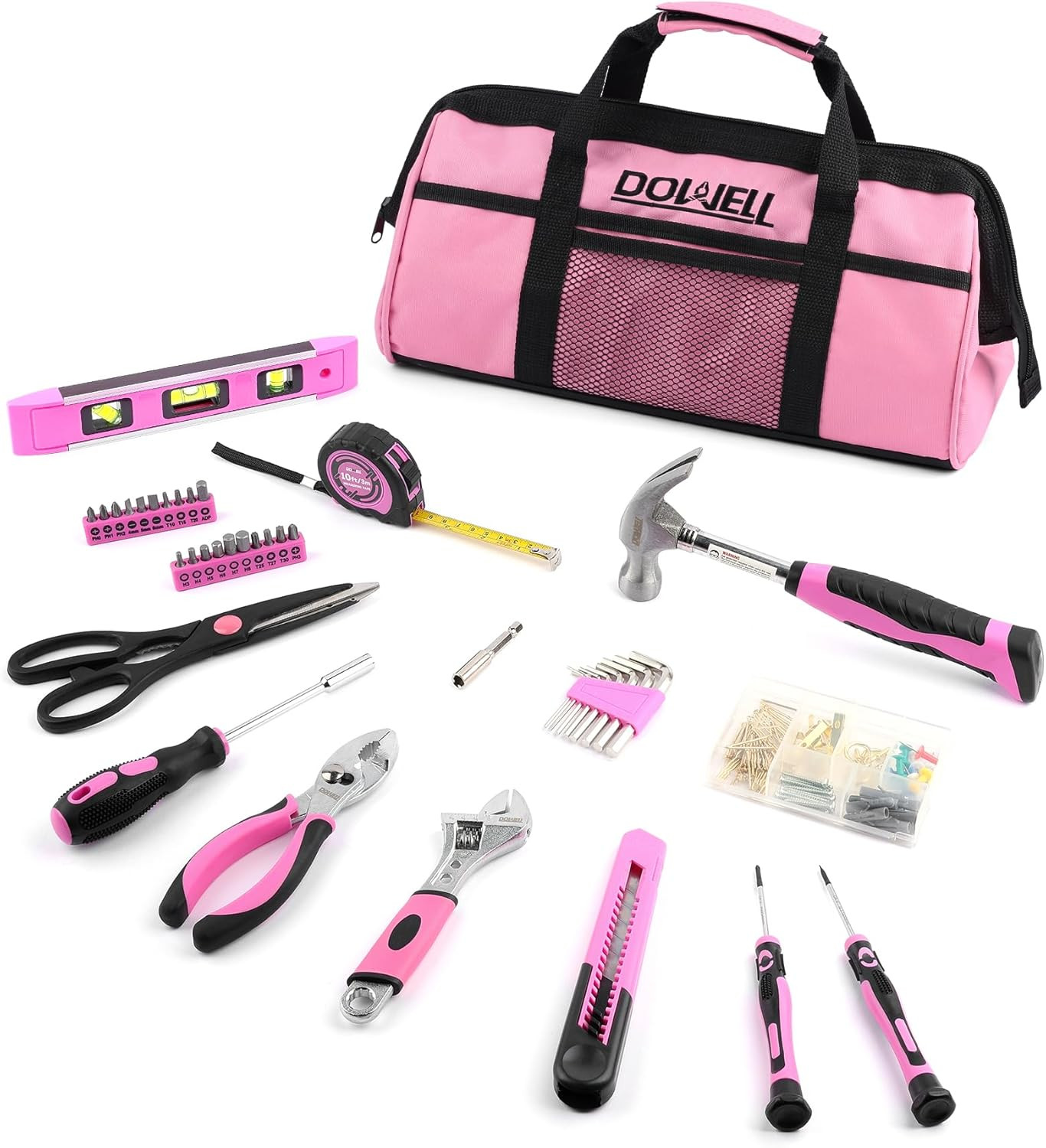 Mini Kit Attrezzi Rosa 140 Pezzi per Studentesse e Prime Case