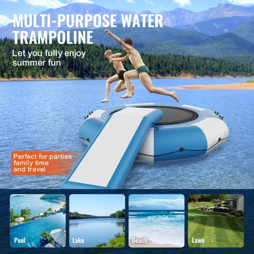 10ft Inflatable Water Bouncer Trampoline with Slide and Ladder for Pool Lake Fun - Picture 1 of 8