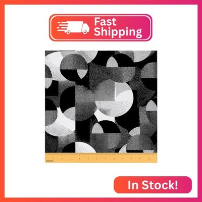 Feelyou Geometric Fabric by The Yard, Modern Circle Trippy Swirl Upholstery Fabr