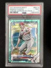 2021 Topps Bowman Draft Sapphire Andrew Painter Aqua Parallel 2/20 PSA 9