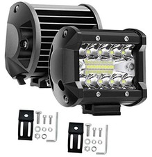 2 Pcs 4 inch 60W 3 Row LED Work Light, Auto Spot Flood Light Bar for Off-Road