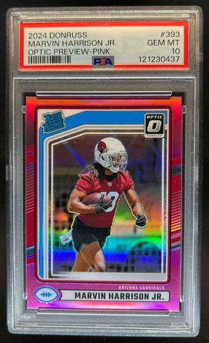 2024 Donruss Marvin Harrison Jr. Optic Rated Rookie Preview Pink #393 PSA 10