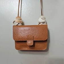 Mundi Genuine Brown Leather  crossbody  Vintage 