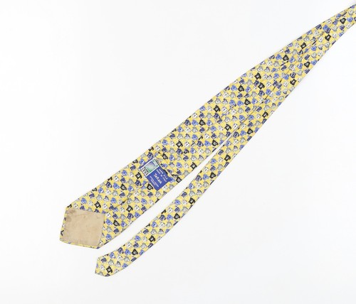 Tie Rack Men's Yellow Rugby Silk Tie - Vintage 90s Sports - Picture 2 of 12