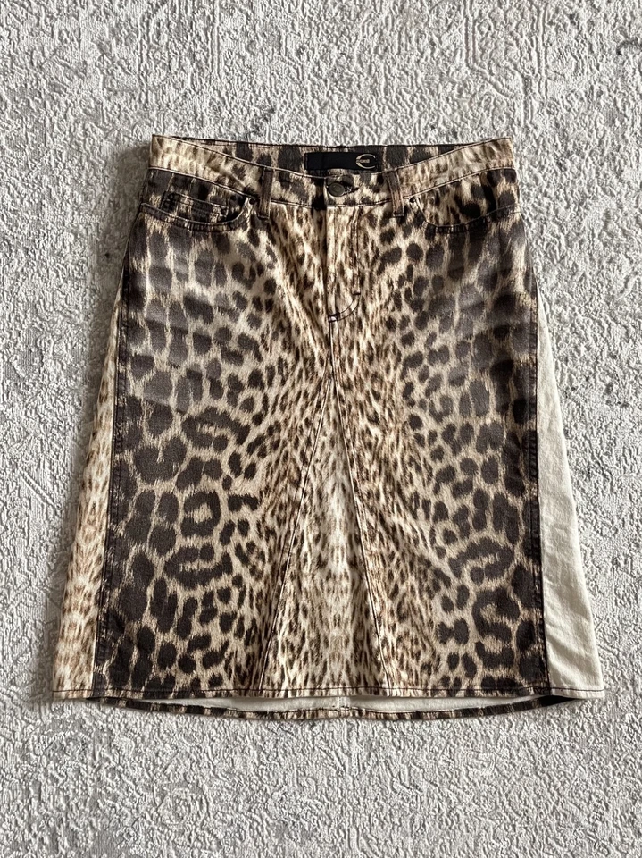 Falda Mujer Vintage Just Cavalli Estampado Animal Hecha en Italia Talla IT42 Foto 2 de 4